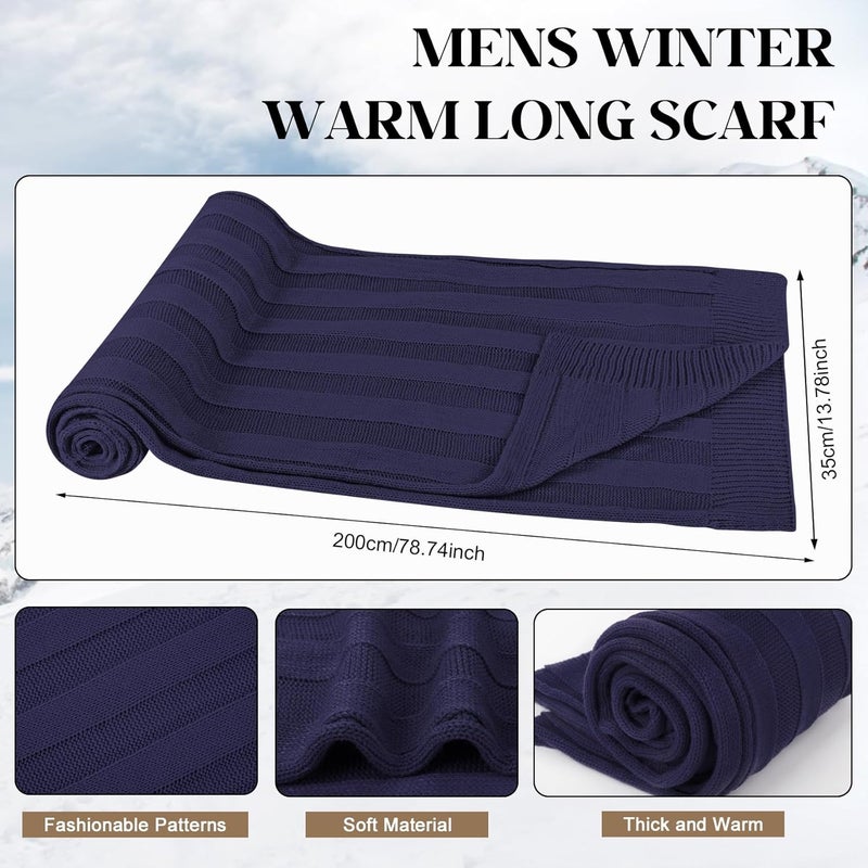 Darller Mens Winter Hats Scarf for Men with Touchscreen Gloves Warm Long Scaves and Skull Caps Beanie Hat Gloves Set - Image 3